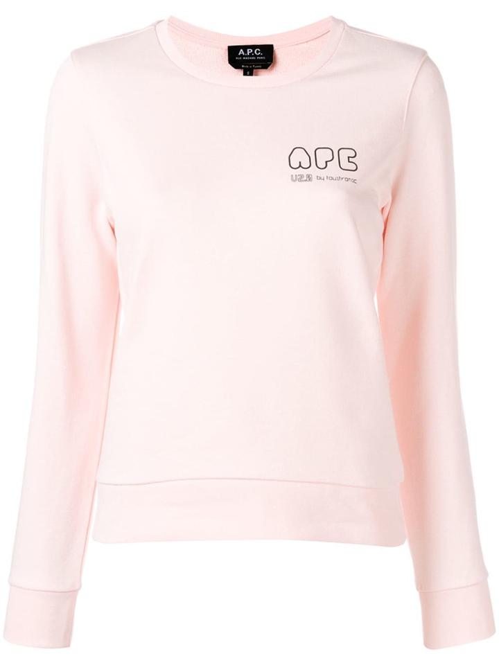A.p.c. Logo Long-sleeve Sweater - Pink