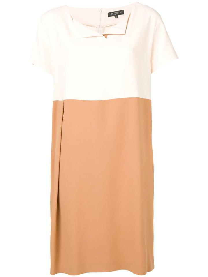 Antonelli Panelled Open Collar Dress - Neutrals