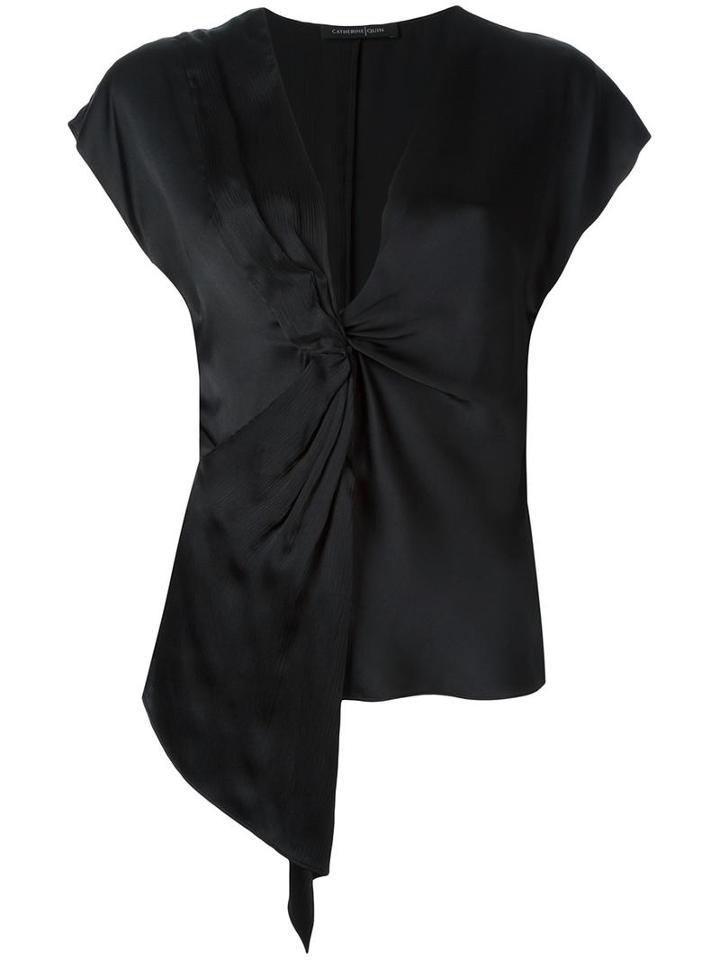 Catherine Quin 'jeanneret' Knot Detail Top, Women's, Size: 2, Black, Silk