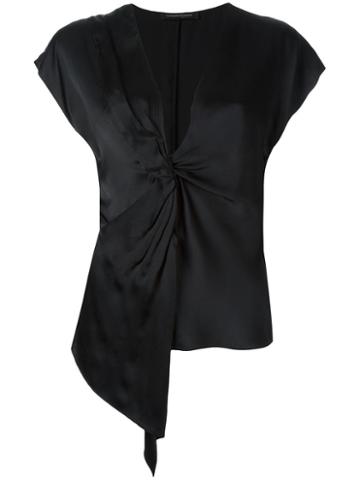 Catherine Quin 'jeanneret' Knot Detail Top, Women's, Size: 2, Black, Silk