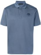 Prada Patch Embellished Polo Shirt - Blue