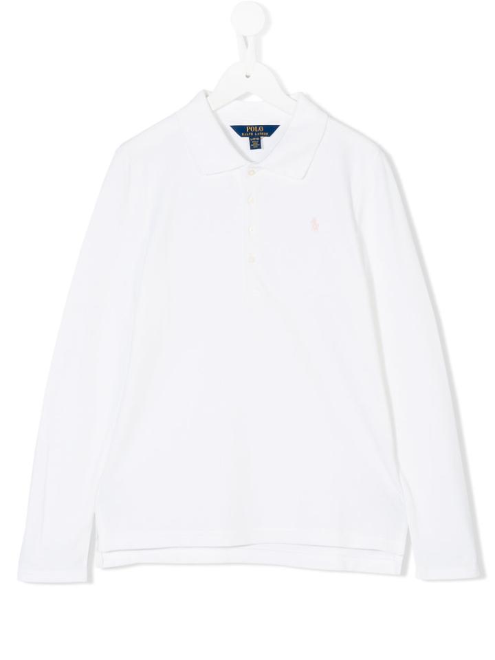 Ralph Lauren Kids Teen Long Sleeve Polo Shirt - White