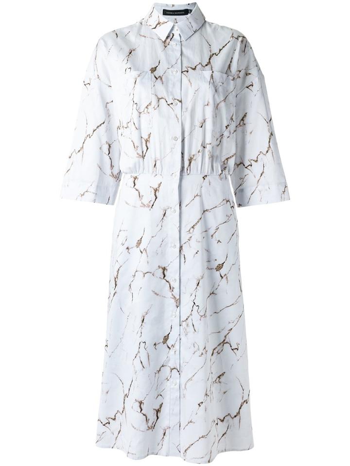 Andrea Marques All-over Print Shirt Dress - White