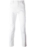 Road To Awe Distressed Slim Fit Jeans, Men's, Size: 32, White, Cotton/polyester/spandex/elastane