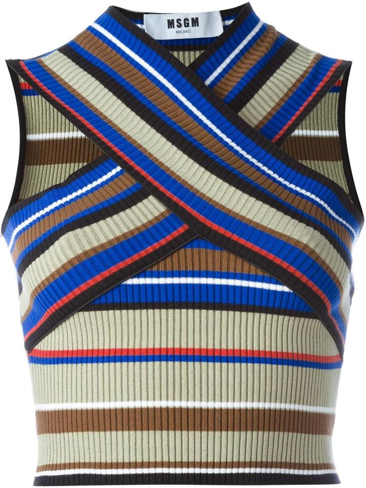 Msgm Striped Bandage Tank Top