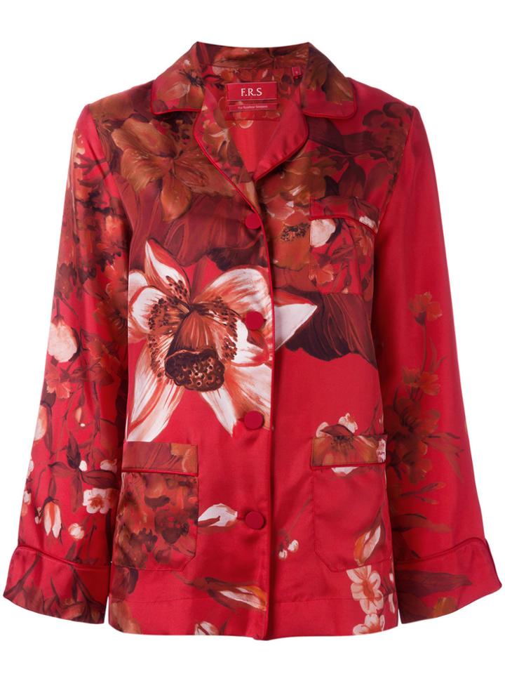 F.r.s For Restless Sleepers Floral Print Pyjama Blouse - Red