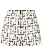 Equipment All-over Pattern Shorts - Neutrals