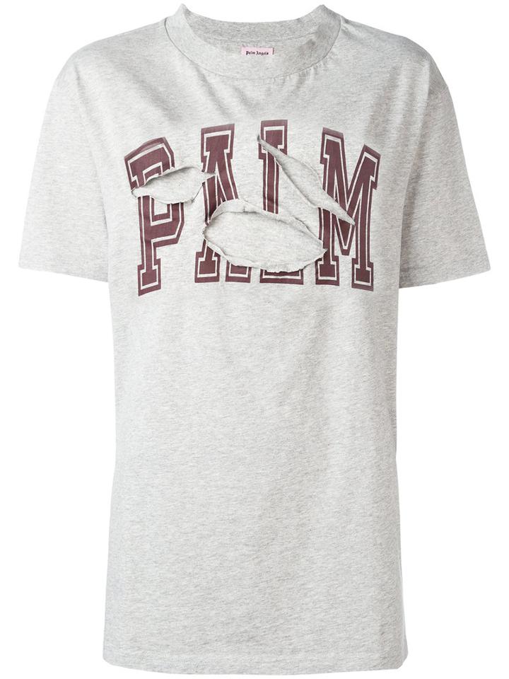 Palm Angels Logo Print T-shirt, Women's, Size: Small, Grey, Cotton