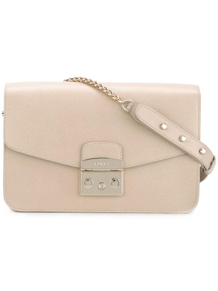 Furla Metropolis Shoulder Bag, Women's, Nude/neutrals, Calf Leather