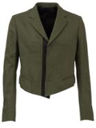 Haider Ackermann Cropped Blazer, Men's, Size: 50, Green, Cotton/linen/flax/viscose