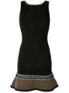 Paule Ka Contrast-trim Knitted Dress - Black
