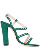 Leandra Medine Studded High-heeled Sandals - Green