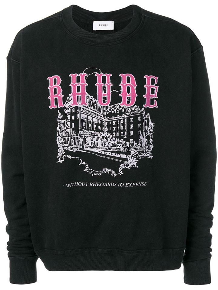 Rhude Logo Print Sweatshirt - Black