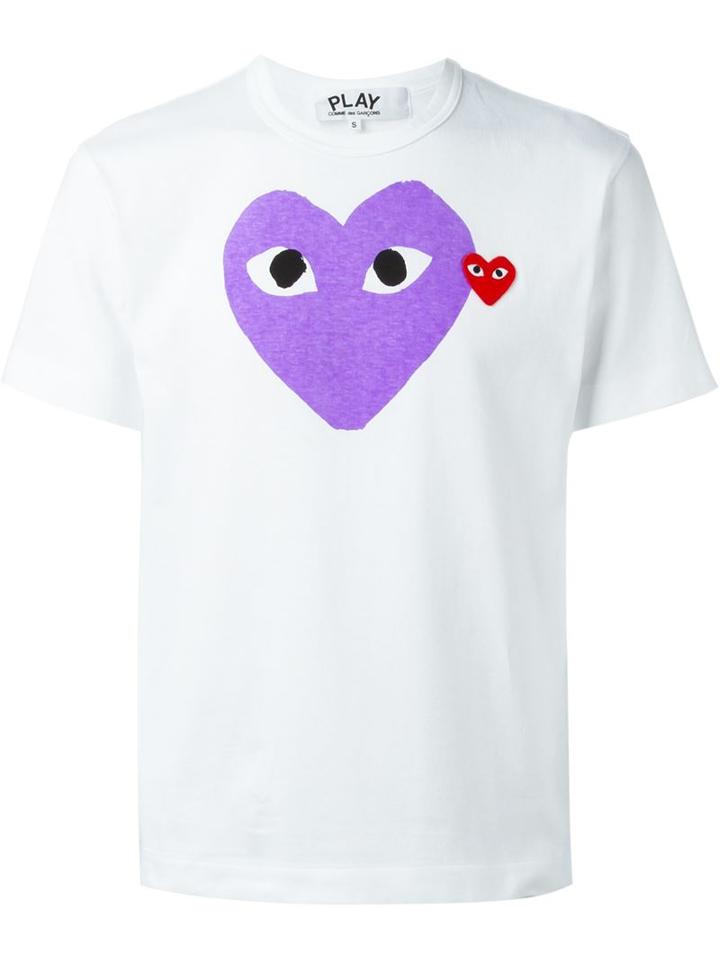 Comme Des Garçons Play - Heart Print T-shirt - Men - Cotton - S, White, Cotton