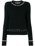 Givenchy - Faux Pearl Trim Jumper - Women - Silk/cashmere/wool - S, Black, Silk/cashmere/wool