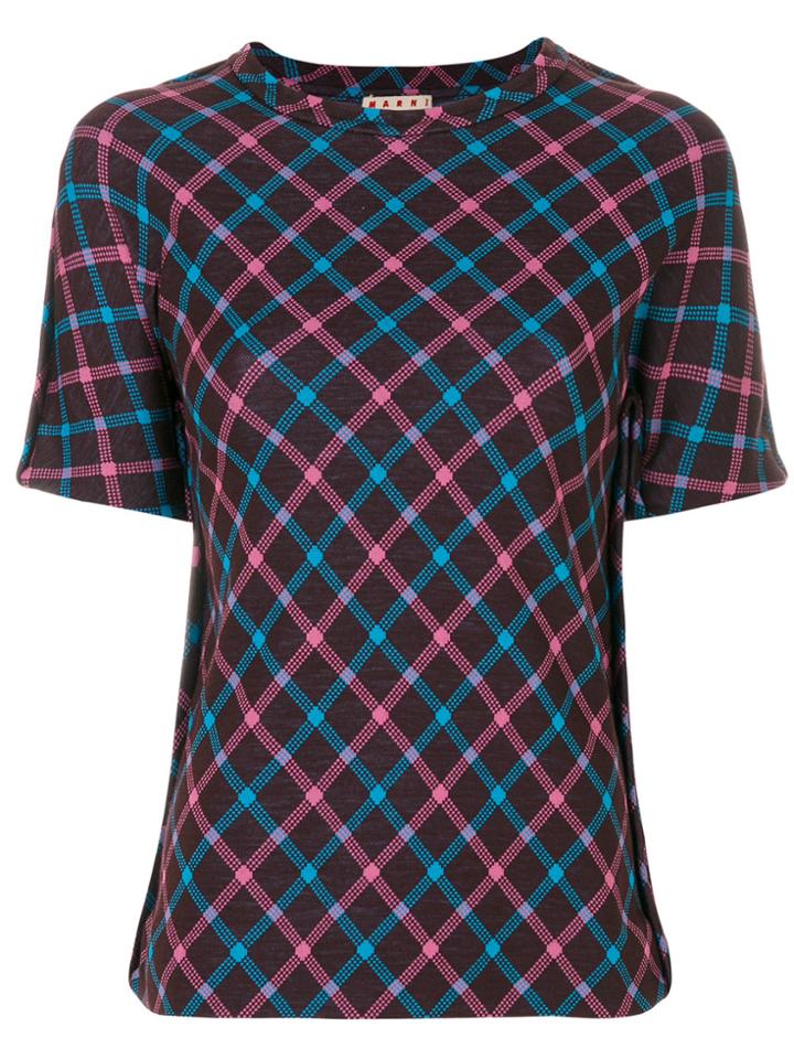 Marni Checked Knitted Top - Pink & Purple