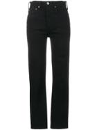 Re/done Black Double Needle Crop Slim Cut Jeans