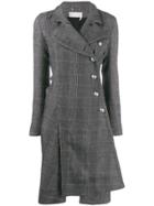 Chloé Asymmetric Checked Coat - Grey