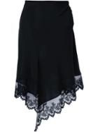 Givenchy Floral Lace Hem Skirt, Women's, Size: 34, Black, Silk/polyester/viscose