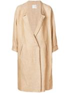 Forte Forte Single Breasted Cocoon Coat - Nude & Neutrals