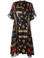 Sacai - Floral Stripe Shirt Dress - Women - Polyester/cupro - 1, Blue, Polyester/cupro