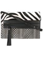 Elena Ghisellini Zebra Print Shoulder Bag - Black