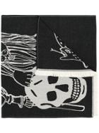 Alexander Mcqueen Royal Lion Skull Scarf - Black