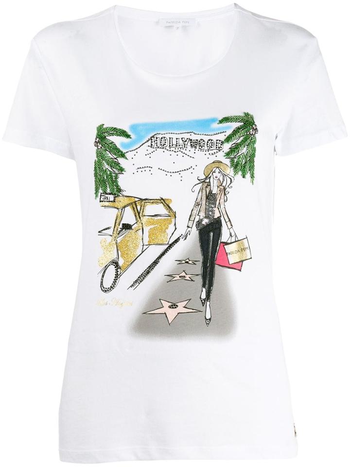 Patrizia Pepe Hollywood Print T-shirt - White