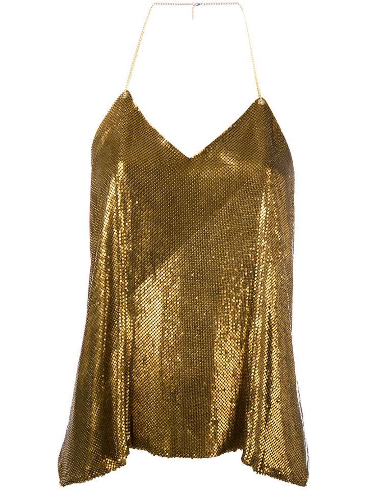 Balmain - Sequin Embellished Top - Women - Silk/brass - 36, Grey, Silk/brass