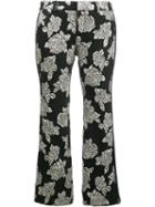 Faith Connexion Rose Cloqué Trousers, Women's, Size: 36, Black, Polyester/polyamide/silk/spandex/elastane