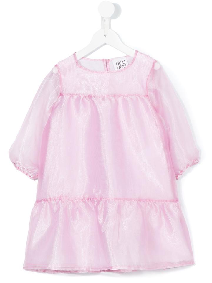 Douuod Kids - Maschera Dress - Kids - Cotton/polyester - 2 Yrs, Toddler Girl's, Pink/purple