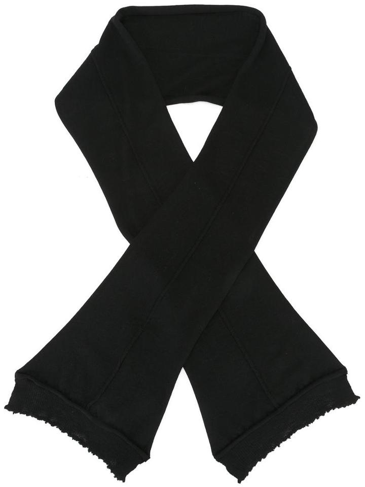 Damir Doma Raw Hem Scarf, Men's, Black, Virgin Wool