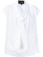 Vivienne Westwood Draped Neck Short Sleeve Blouse, Women's, Size: S, White, Cotton