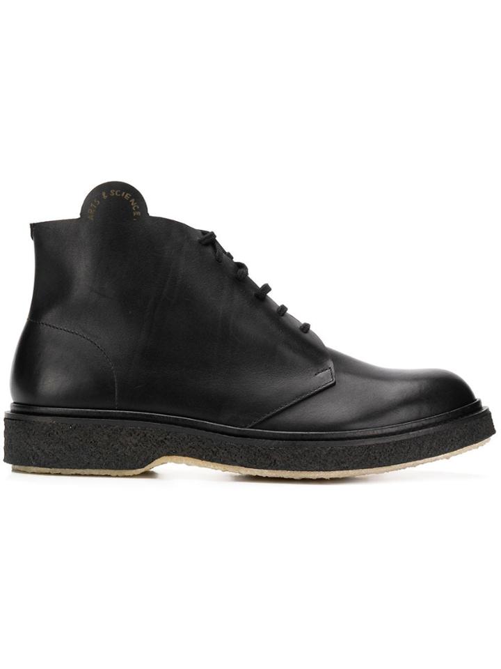Adieu Paris Lace-up Ankle Boots - Black