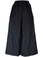 Daniela Gregis Elasticated Waist Cropped Trousers, Women's, Black, Cotton