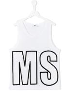 Msgm Kids Logo Print Vest, Boy's, Size: 12 Yrs, White