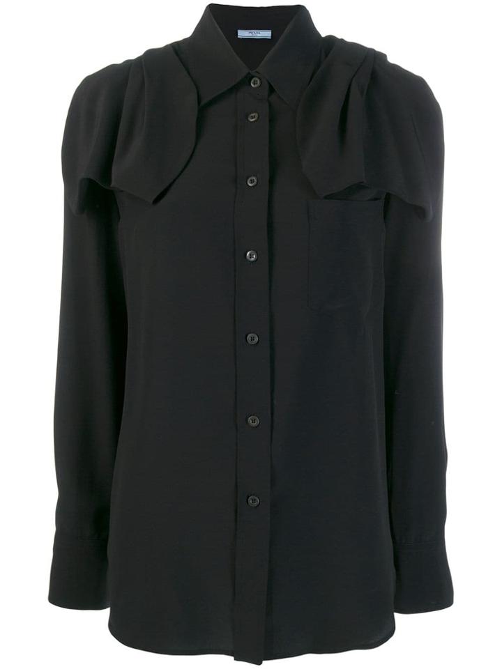Prada Bow Ribbon Detailed Shirt - Black