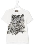 Roberto Cavalli Kids Leopard Print T-shirt - White