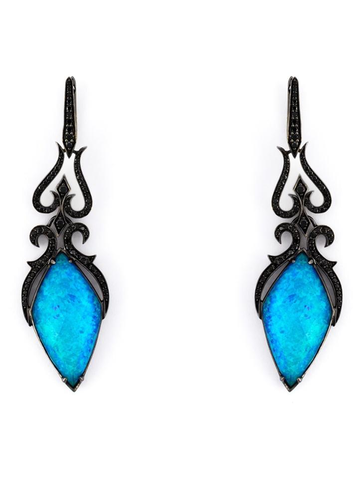 Stephen Webster 'crystal Haze' Diamond Long Earrings - Black