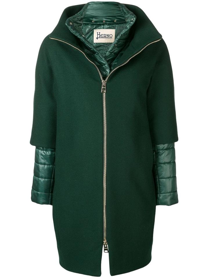 Herno Layered Padded Coat - Green