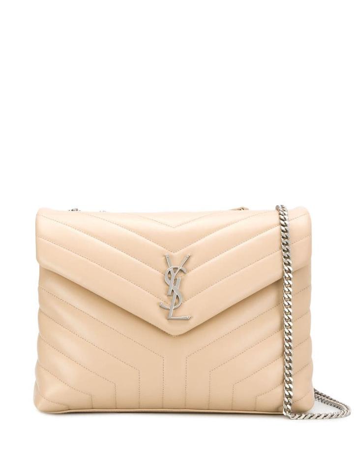 Saint Laurent Loulou Quilted Shoulder Bag - Neutrals