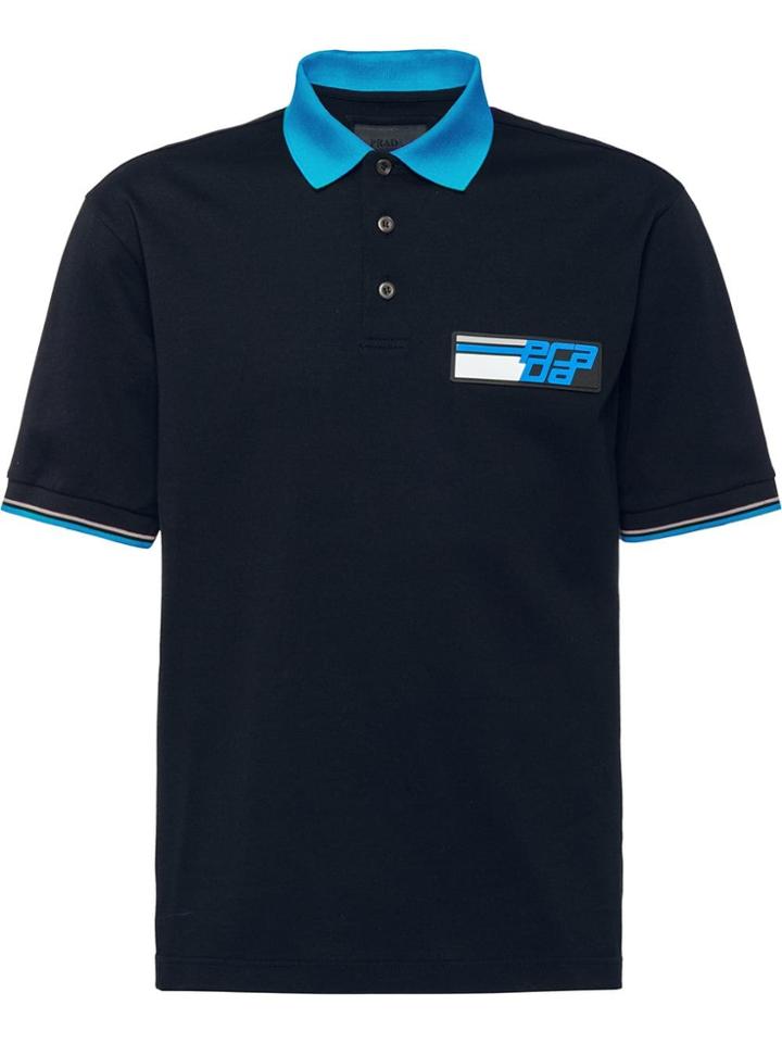 Prada Cotton Piqué Polo Shirt - Blue