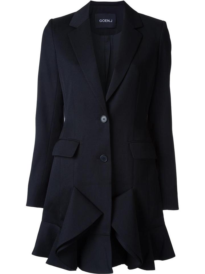Goen.j - Long Blazer - Women - Wool/bemberg - M, Black, Wool/bemberg