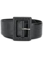 Orciani Embossed Crocodile Effect Belt - Black