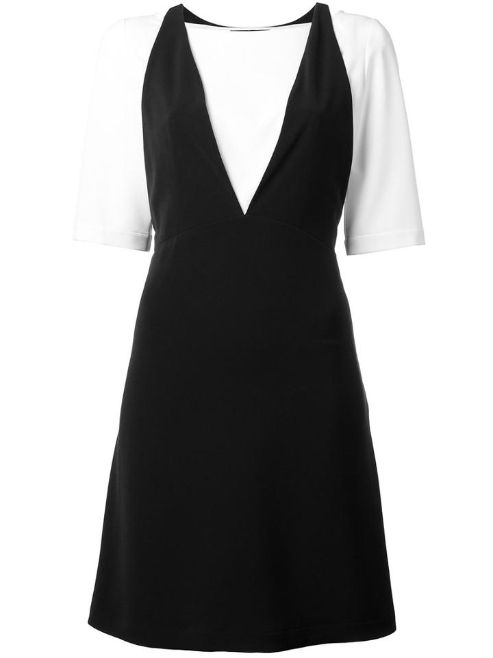 Boutique Moschino Bicolour Layered Dress, Women's, Size: 44, Black, Polyester/other Fibers