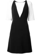 Boutique Moschino Bicolour Layered Dress, Women's, Size: 44, Black, Polyester/other Fibers