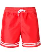 Gcds Drawstring Swim Shorts, Men's, Size: Large, Red, Polyester