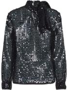 Miu Miu Sequined Piqué Top - Black