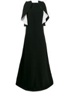 Givenchy Contrast Ruffle Evening Dress - Black