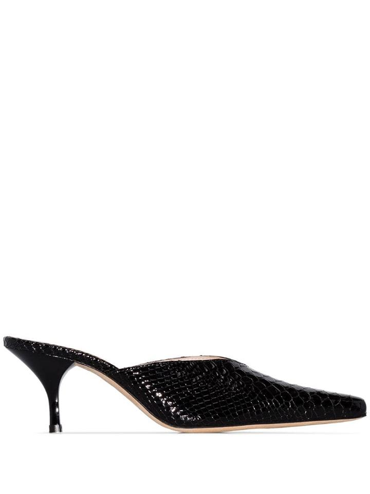 Kalda Alba 55mm Snakeskin-effect Mules - Black